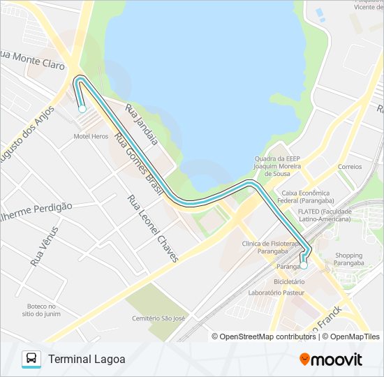 Mapa de 040 PARANGABA / LAGOA de autobús