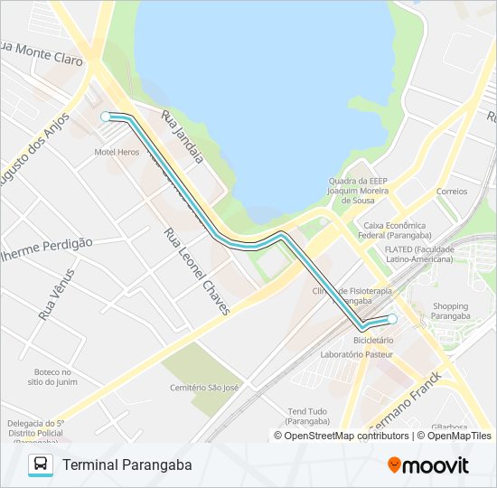 Mapa de 040 PARANGABA / LAGOA de autobús