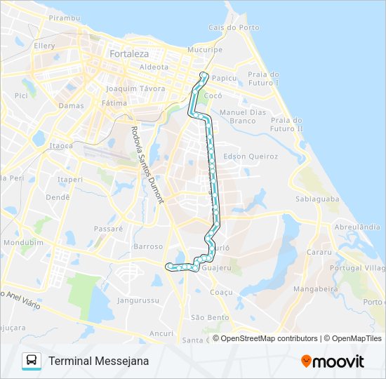 Mapa da linha 052 GRANDE CIRCULAR II de ônibus