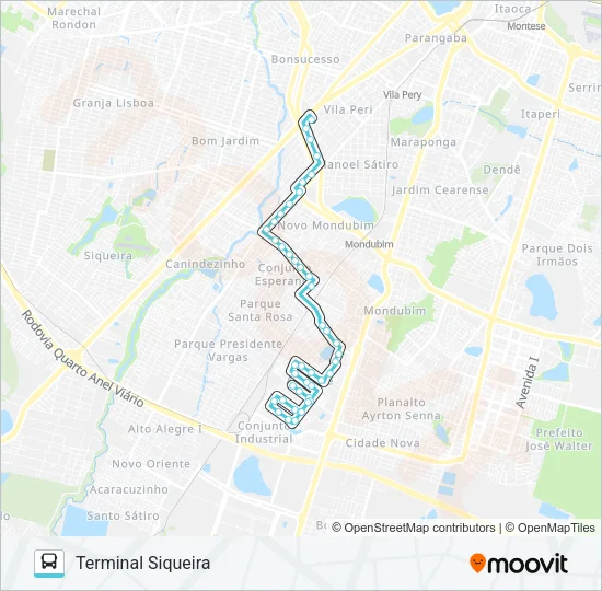 325 ARACAPÉ / SIQUEIRA Bus Line Map