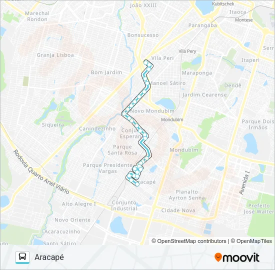 325 ARACAPÉ / SIQUEIRA Bus Line Map