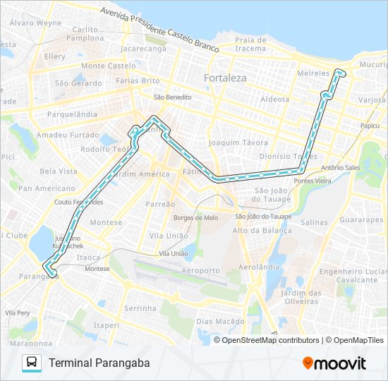 Mapa de 029 PARANGABA / NÁUTICO de autobús