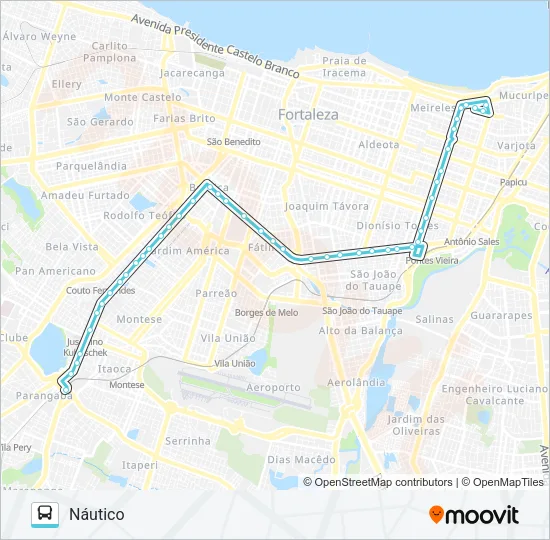029 PARANGABA / NÁUTICO Bus Line Map