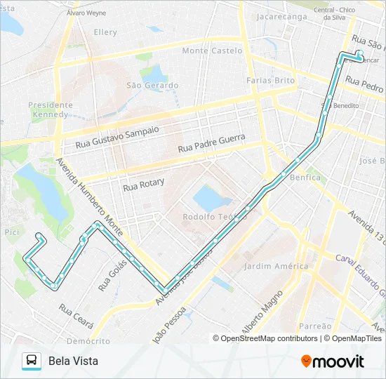 305 BELA VISTA / CENTRO Bus Line Map