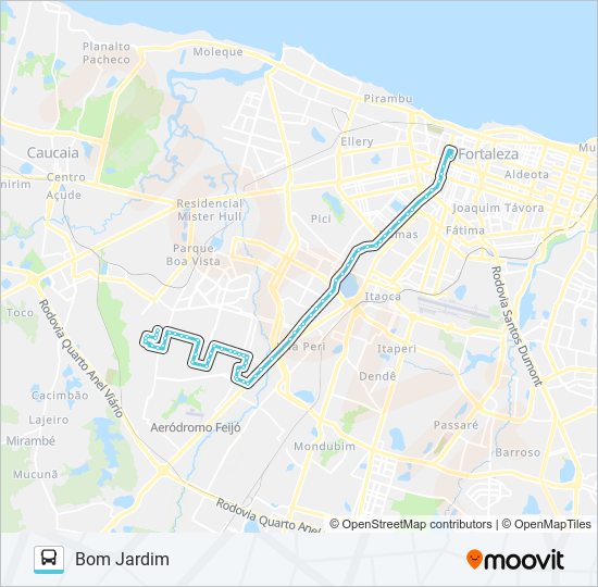 Mapa da linha 333 BOM JARDIM / CENTRO de ônibus
