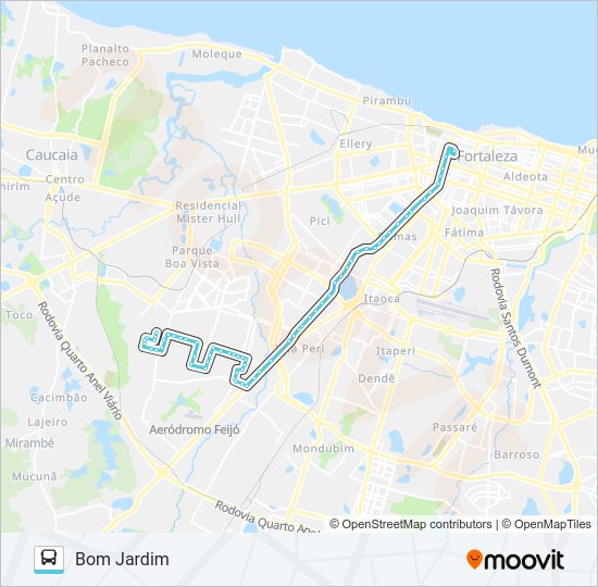 Mapa da linha 333 BOM JARDIM / CENTRO de ônibus