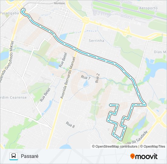 Mapa de 391 PASSARÉ / PARANGABA de autobús