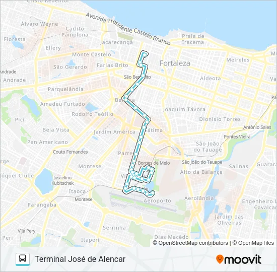 502 VILA UNIÃO / CENTRO Bus Line Map
