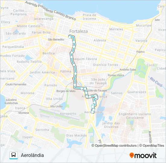 601 AEROLÂNDIA / CENTRO Bus Line Map