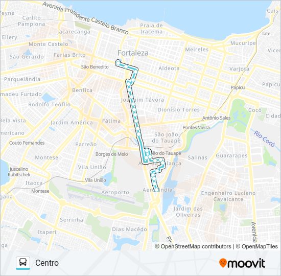 Mapa de 601 AEROLÂNDIA / CENTRO de autobús