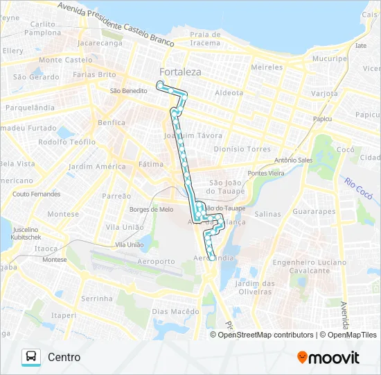601 AEROLÂNDIA / CENTRO Bus Line Map