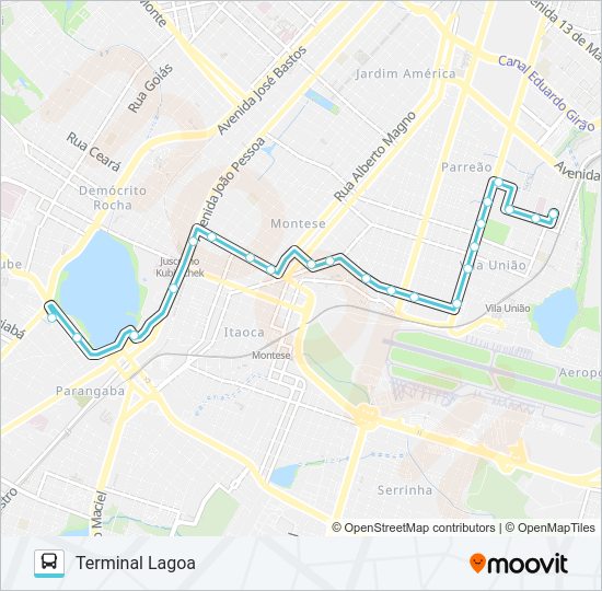 Mapa da linha 067 LAGOA / ALBERT SABIN de ônibus
