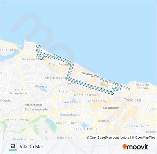110 VILA DO MAR / CENTRO Bus Line Map