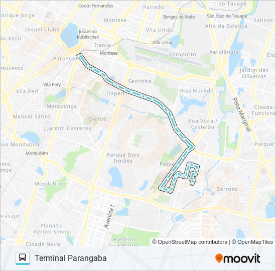 Mapa de 311 CASTELÃO / PARANGABA de autobús