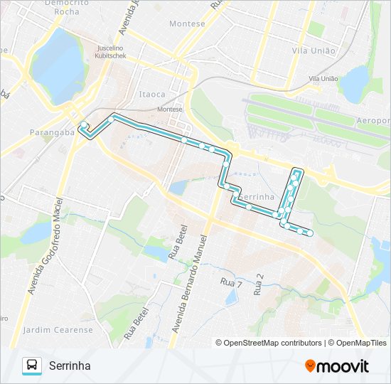 Mapa da linha 359 SERRINHA / PARANGABA de ônibus