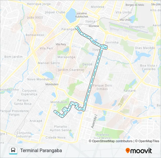 466 ARVOREDO / PARANGABA Bus Line Map