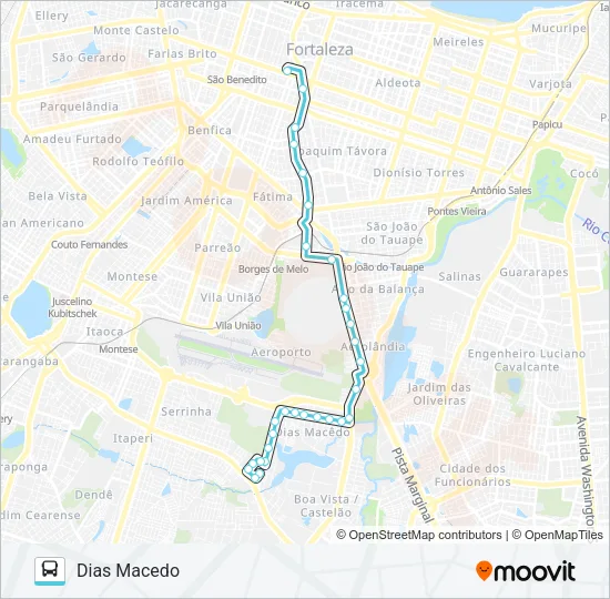 604 DIAS MACEDO / CENTRO Bus Line Map