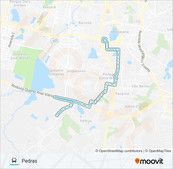 Mapa de 621 PEDRAS I / MESSEJANA de autobús