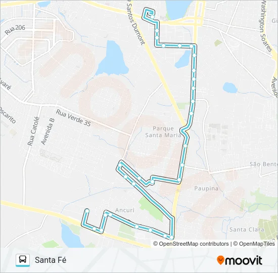 653 SANTA FÉ / MESSEJANA Bus Line Map