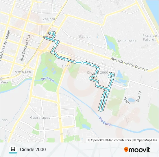 832 CIDADE 2000 / PAPICU Bus Line Map