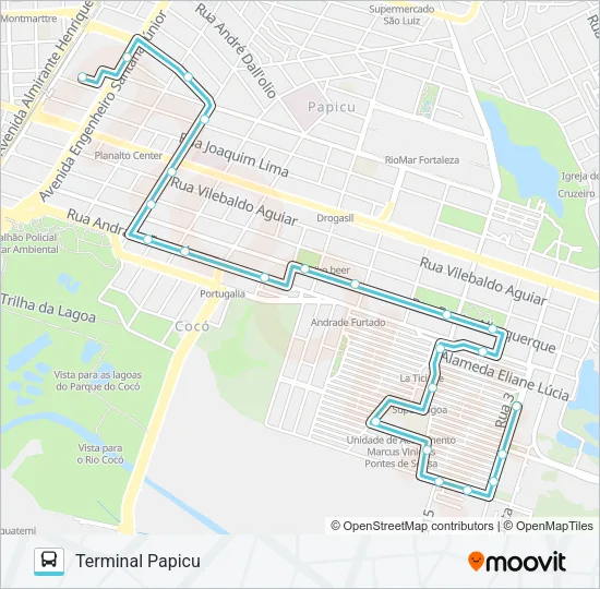 832 CIDADE 2000 / PAPICU Bus Line Map