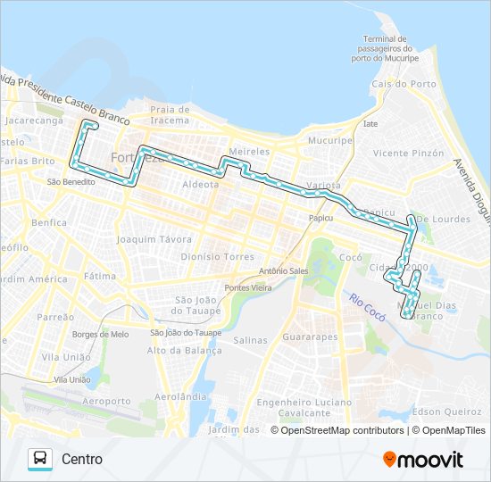 833 CIDADE 2000 / CENTRO bus Line Map