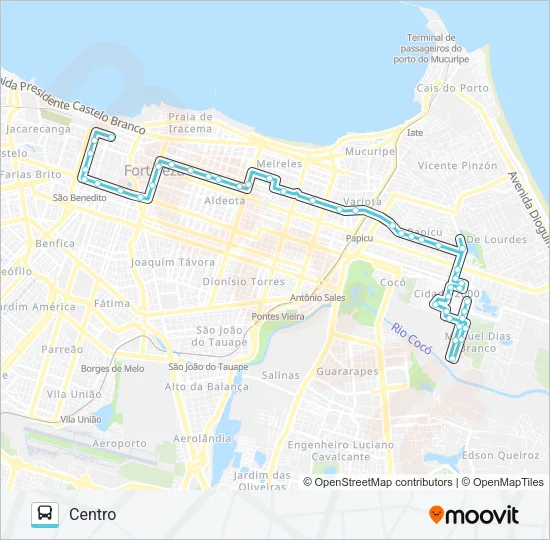 833 CIDADE 2000 / CENTRO Bus Line Map