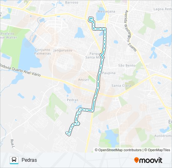 Mapa de 622 PEDRAS II / MESSEJANA de autobús