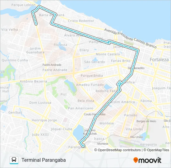 070 CUCA BARRA / PARANGABA Bus Line Map