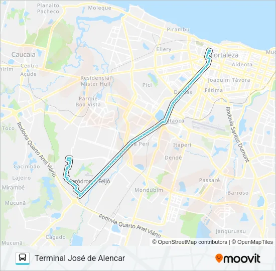387 JARDIM JATOBÁ / CENTRO Bus Line Map