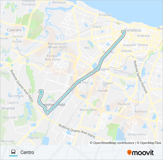 Mapa da linha 387 JARDIM JATOBÁ / CENTRO de ônibus
