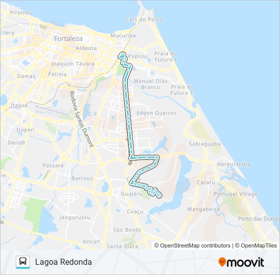 Mapa de 627 LAGOA REDONDA / PAPICU de autobús