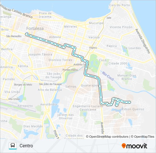 Mapa da linha 816 EDSON QUEIROZ / CENTRO de ônibus