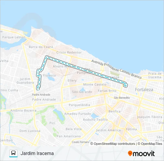 111 JARDIM IRACEMA / CENTRO Bus Line Map