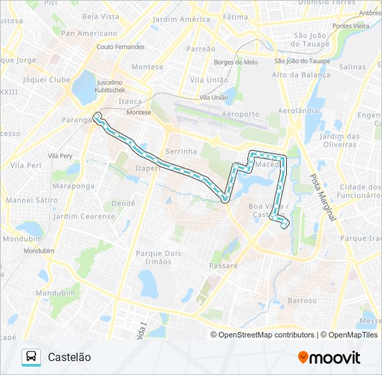 Mapa de 312 DIAS MACEDO / PARANGABA de autobús