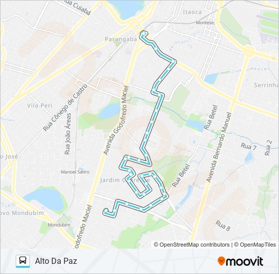 313 PARANGABA / ALTO DA PAZ bus Line Map