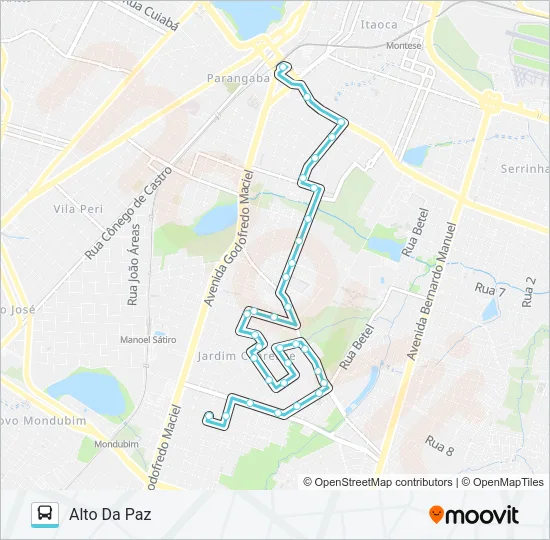 313 PARANGABA / ALTO DA PAZ Bus Line Map