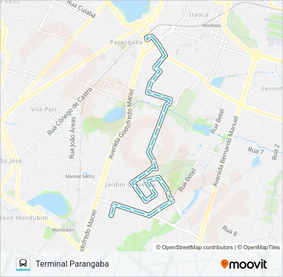 313 PARANGABA / ALTO DA PAZ Bus Line Map