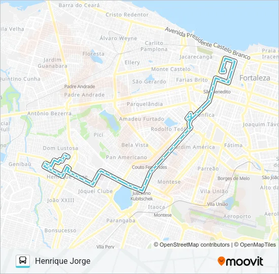 314 HENRIQUE JORGE / CENTRO Bus Line Map