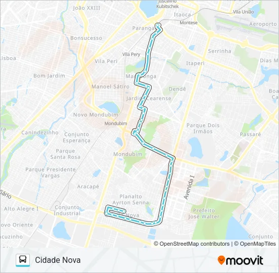 317 CIDADE NOVA / PARANGABA Bus Line Map