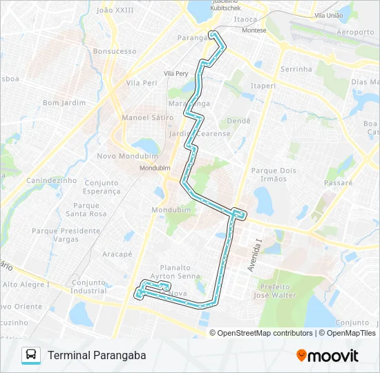 317 CIDADE NOVA / PARANGABA Bus Line Map