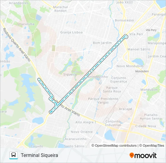 338 CANINDEZINHO / SIQUEIRA Bus Line Map