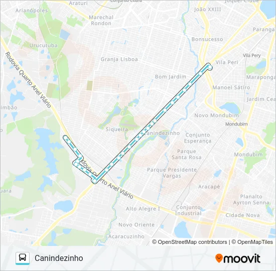 338 CANINDEZINHO / SIQUEIRA Bus Line Map