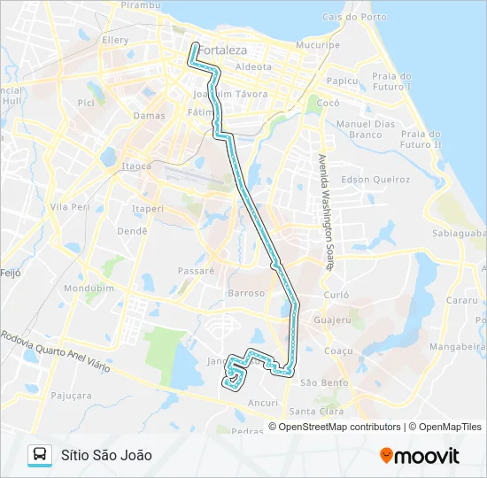 670 SÍTIO SÃO JOÃO / CENTRO Bus Line Map