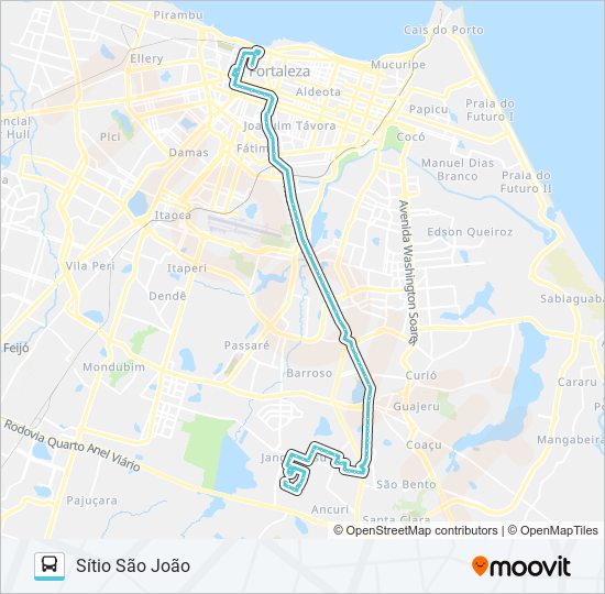 Mapa de 670 SÍTIO SÃO JOÃO / CENTRO de Bus