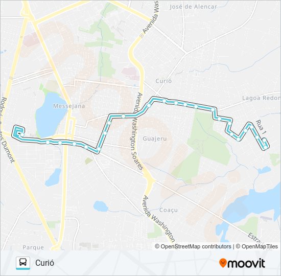 Mapa de 697 SÍTIO CURIÓ / MESSEJANA de autobús