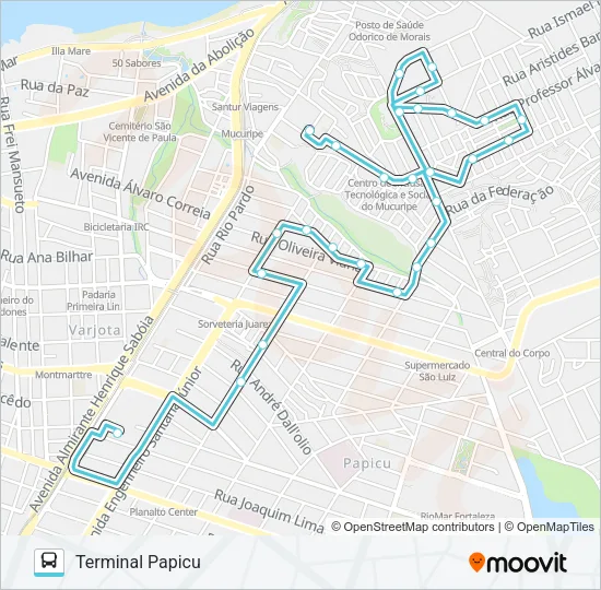 804 VICENTE PINZÓN / PAPICU Bus Line Map