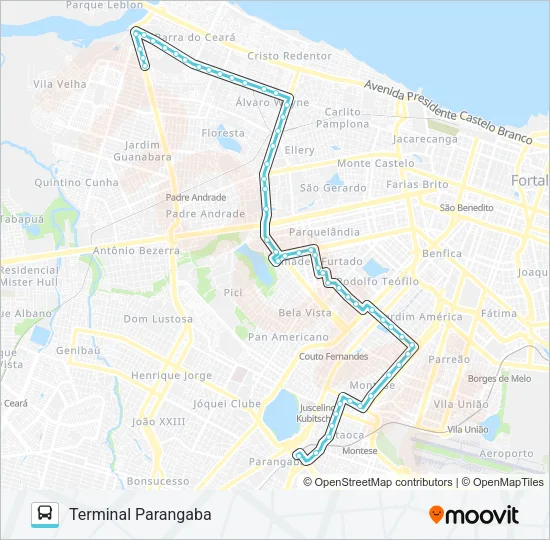 080 FRANCISCO SÁ / PARANGABA Bus Line Map
