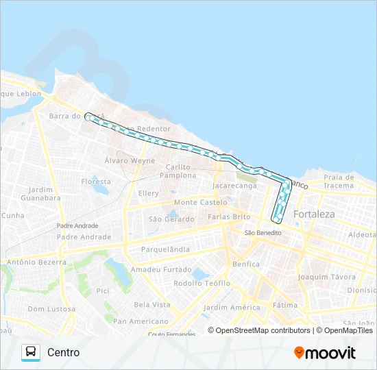 132 AV. LESTE OESTE / CENTRO Bus Line Map