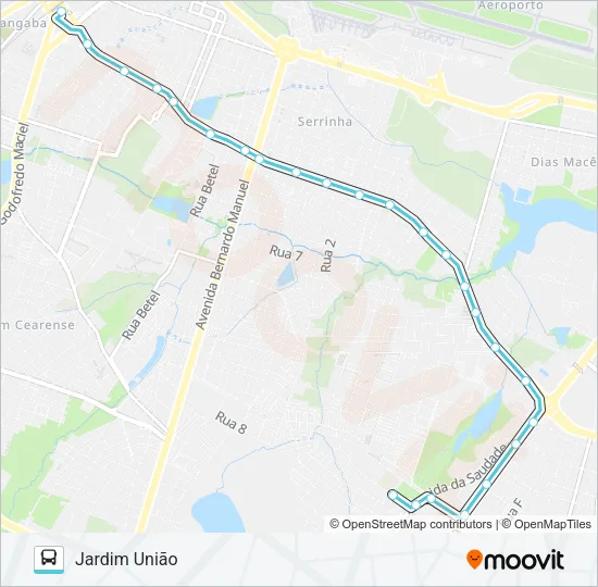 321 JARDIM UNIÃO / PARANGABA Bus Line Map